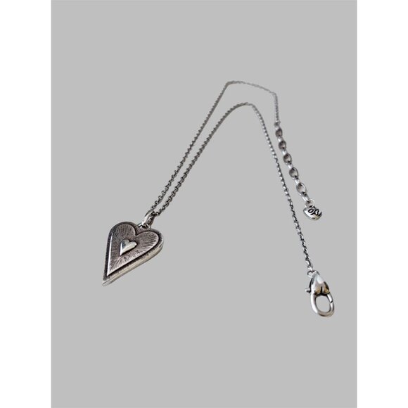 Brighton DAZZLING LOVE HEART Black Crystal Necklace Reversible NWOT - Picture 4 of 5